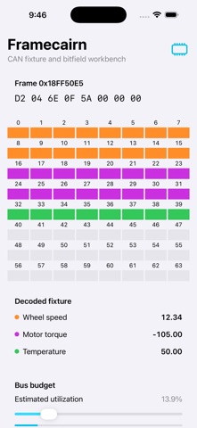 Framecairn: CAN Decoder のスクリーンショット