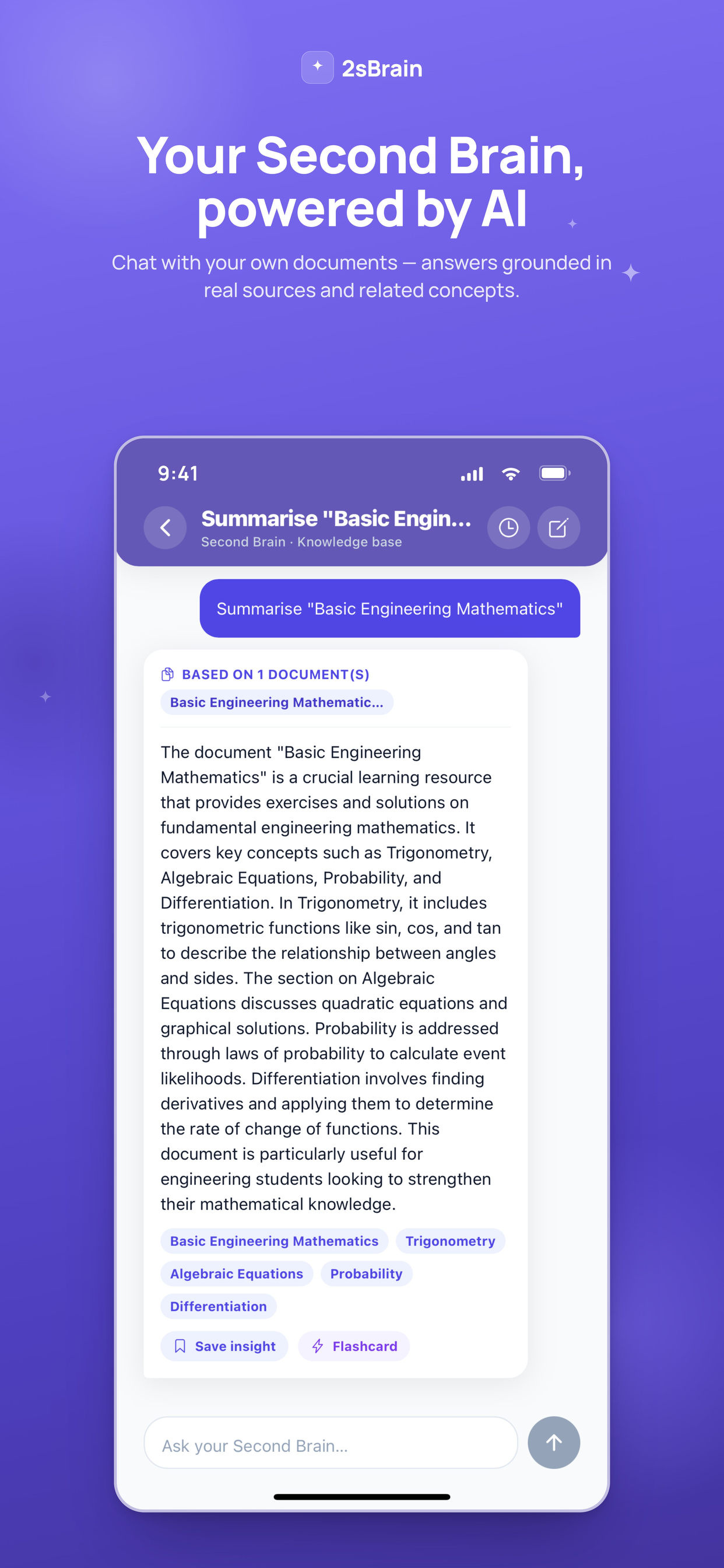 2sBrain:AI PDF Document Reader