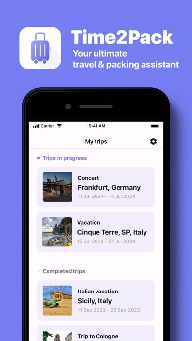 Time2Pack - Travel Planner Screenshot