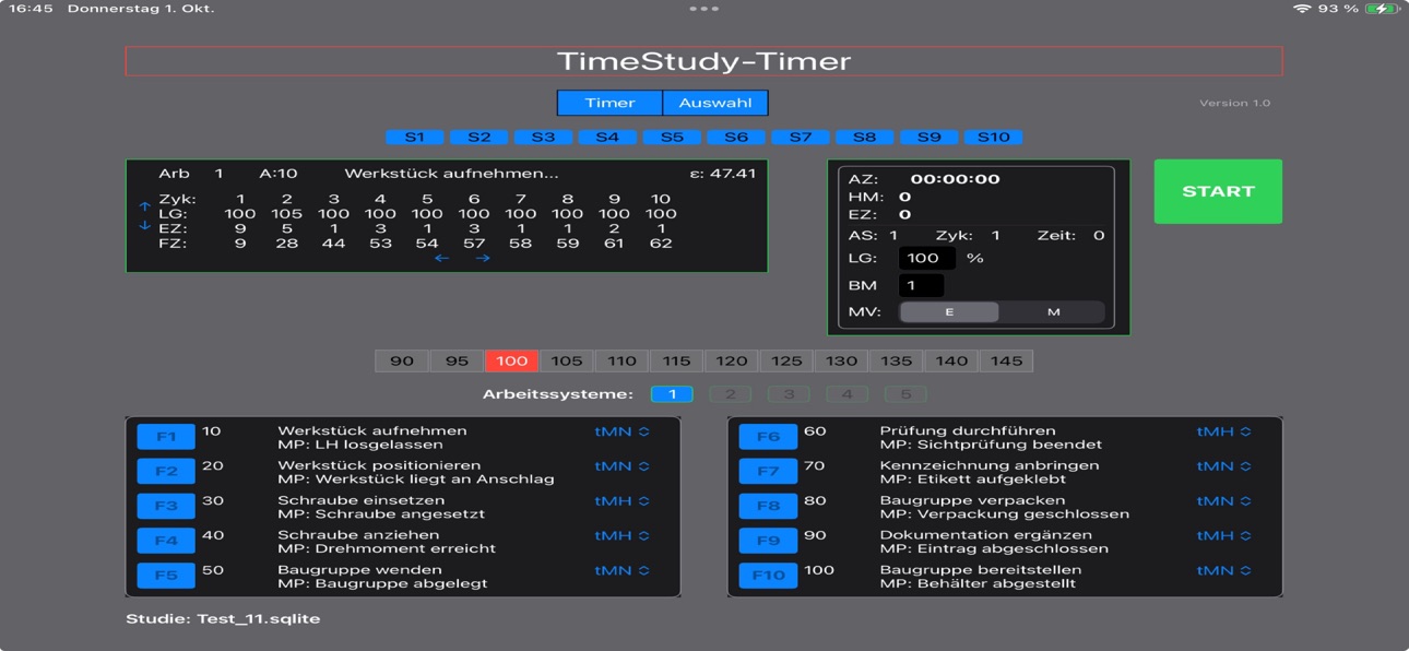 Screenshot 1 of TimeStudy Stopwatch