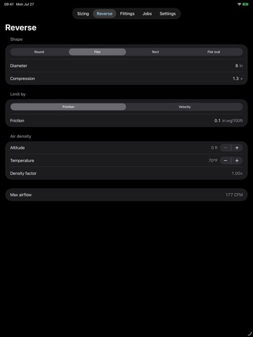 DuctSizer: Duct Calculator iPad screenshot