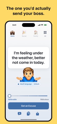 Excuses Excuses: Excuse Maker Screenshot 1 of 5