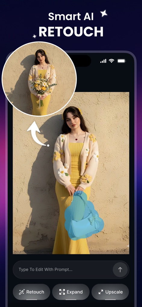 ReSnap: AI Photos & Edits - L'application facilite la 'suppression d'objets indésirables', comme un sac, grâce à son 'outil de retouche intelligent' qui nettoie vos images sans effort.
