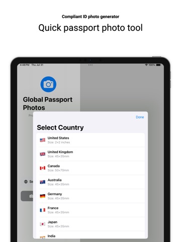 Passport Photo - ID & Visa iPad screenshot