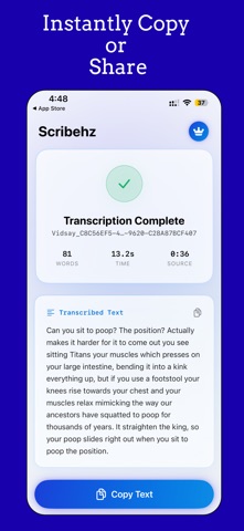 Video Transcriber: Scribehz iPhone screenshot
