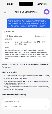 ChtSafe: Private AI Chat iPhone screenshot