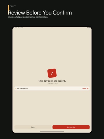 Fangxin OT-Work Hours & Pay iPad screenshot
