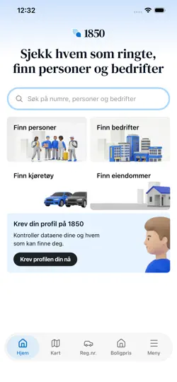 1850 Nummeropplysningen iPhone-skjermbilde 1