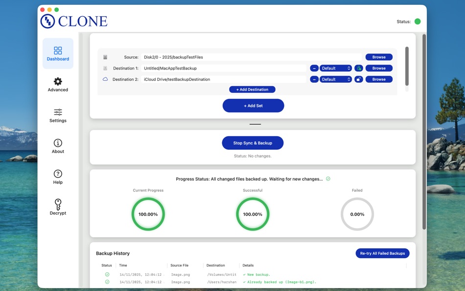 #1. CLONE - Sync Folders & Backup (macOS) 게시자: Harshana Sasalanka Pattiya Wattage