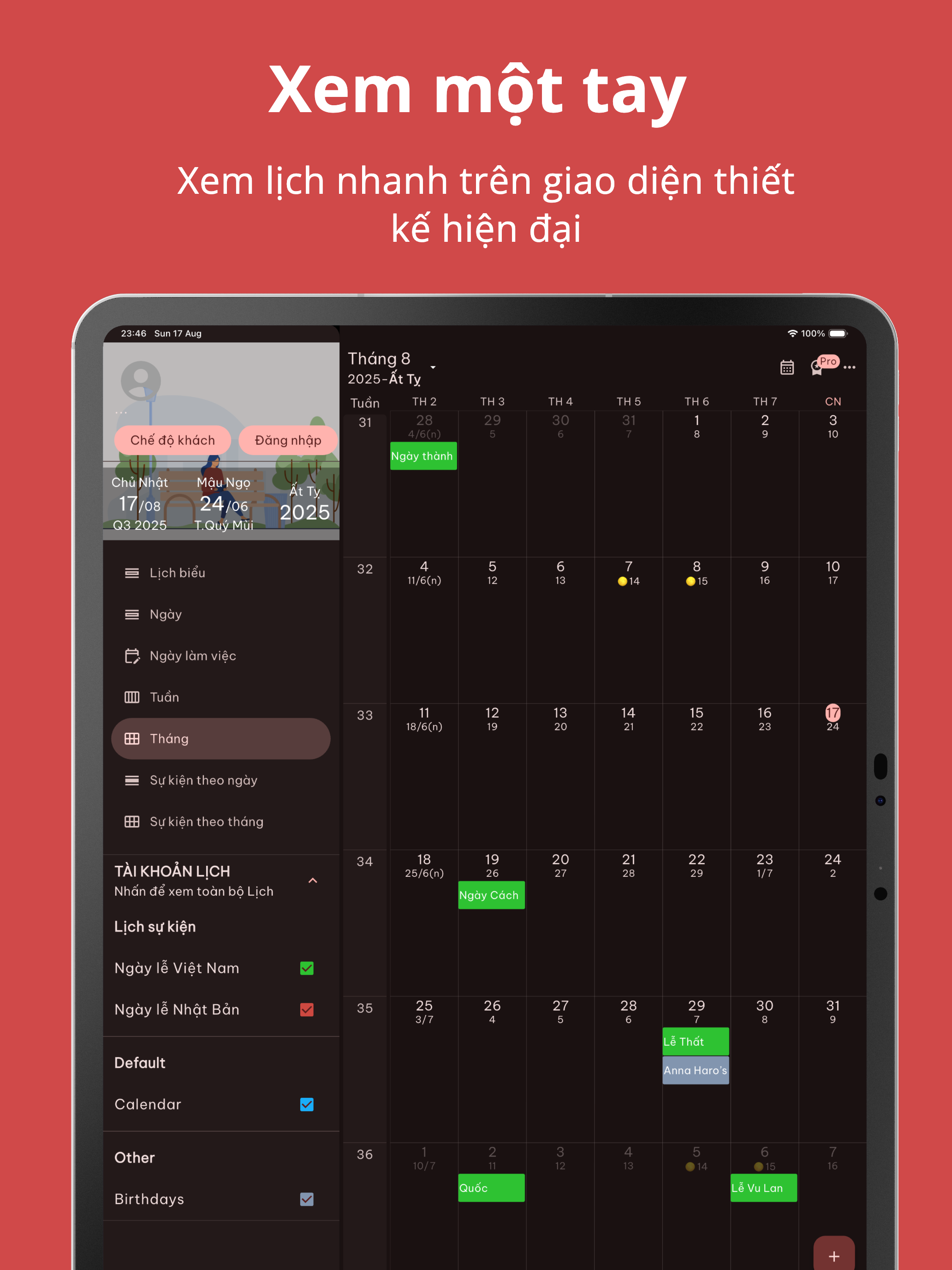Lịch Âm Việt - phiên bản mới