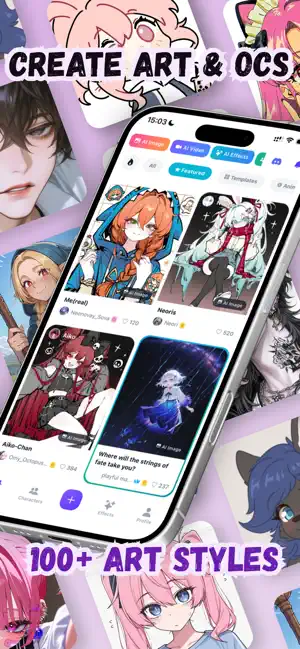 Komiko: IA Personagem, Arte iPhone screenshot 2