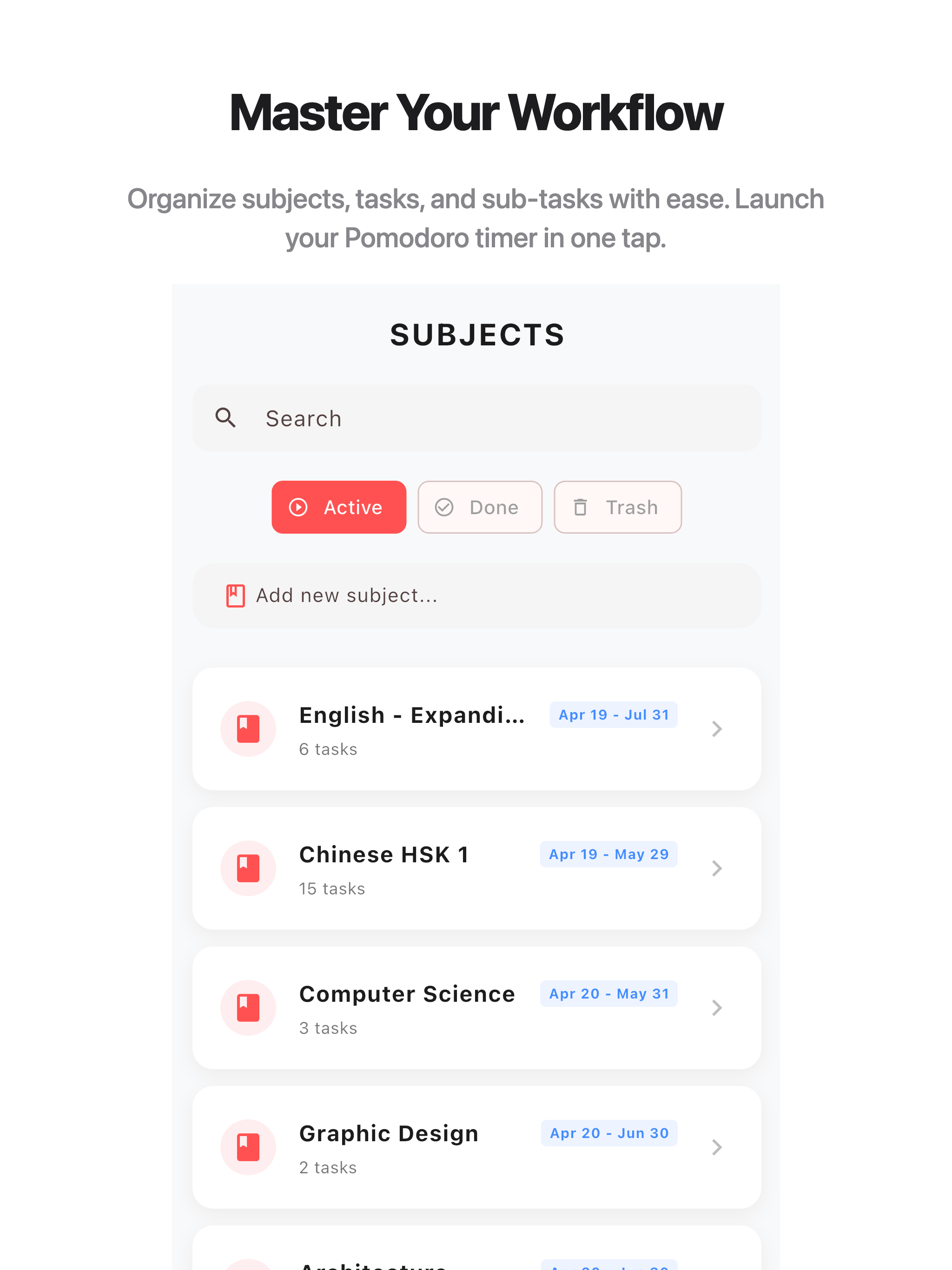 Focus On One - Pomodoro Timer