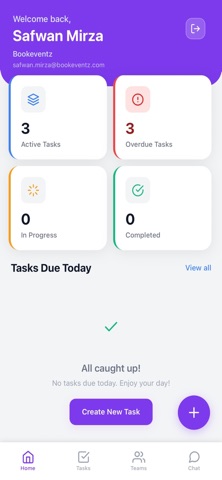 Bookeventz Task Manager screenshot