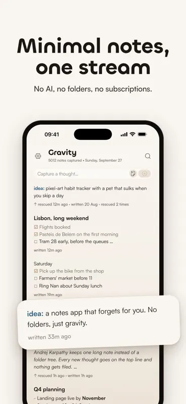 Gravity – Minimal Notes screenshot 1 of 8