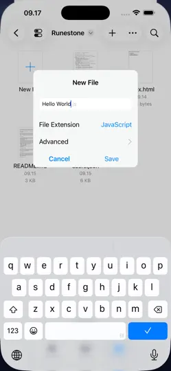 Capture d'écran de Runestone Text Editor sur iPhone 5