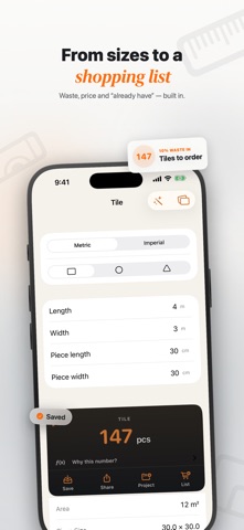 BuildCalc: Material Planner iPhone screenshot