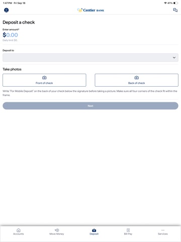 Centier Bank iPad screenshot 5