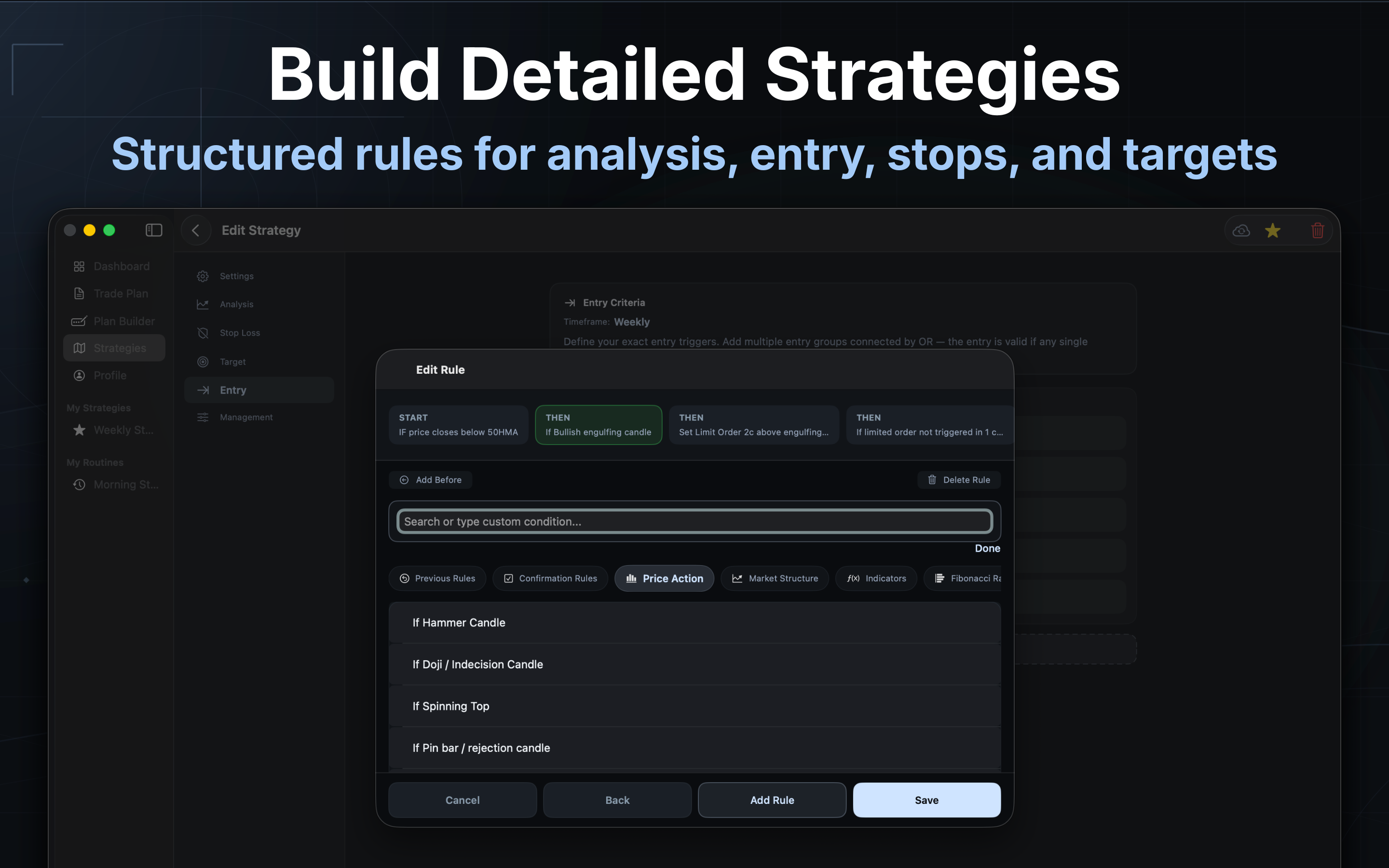 TradingPlan: Strategy Builder