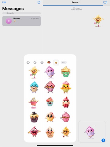 Wiggly Cupcake Stickers iPad screenshot