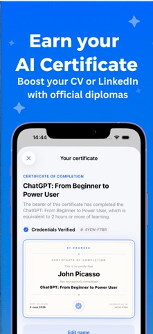 AI Courses: Daily AI Lessons iPhone screenshot