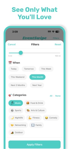 EventSwipe: Events Near You iPhone screenshot