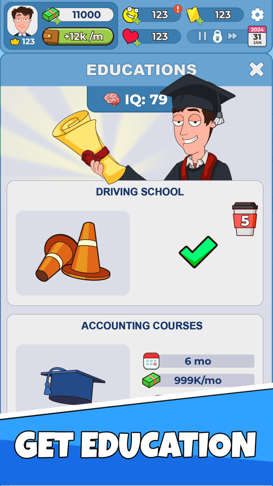 #4. Idle Guy: Life Simulator games (iOS) Bởi: Heatherglade Publishing Kft