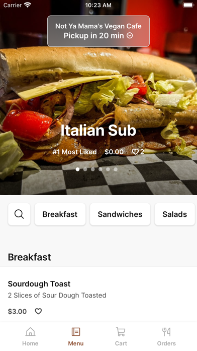 Not Ya Mamas Vegan Cafe iPhone screenshot 2 - Food & Drink app