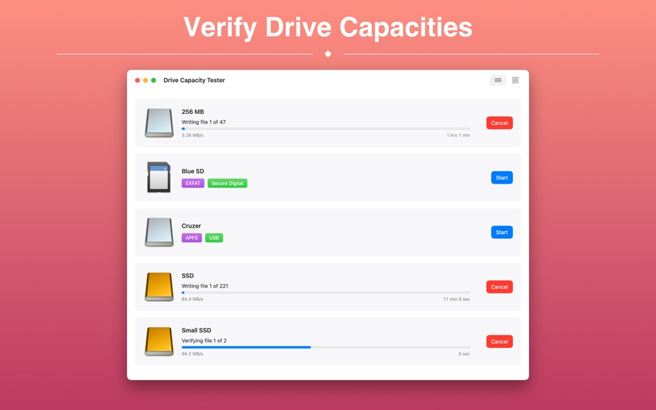#1. Drive Capacity Tester (macOS) Podle: Sascha Simon