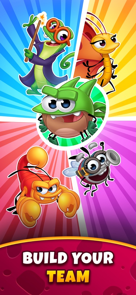 Best Fiends - Match 3 Puzzles - Explore the diverse array of colorful fiend characters, each with unique visual styles, ready to form a powerful team.