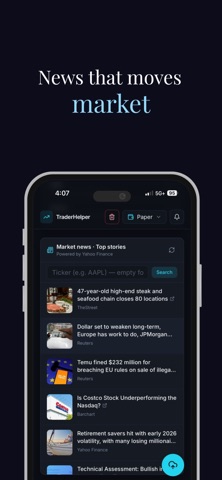 Trader Helper iPhone screenshot