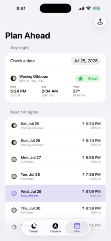 Moon Photo Planner screenshot