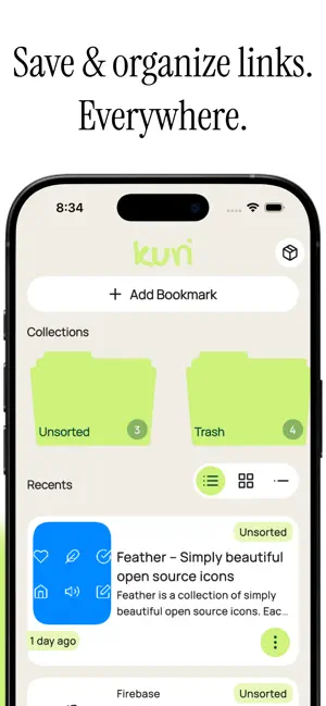 Kuri: Save & organize links screenshot 1