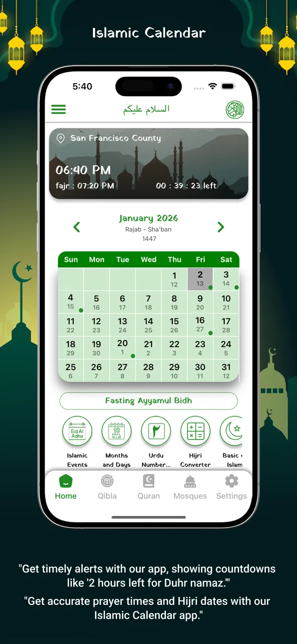 Screenshot #1 pour Muslim Calendar Prayer Times
