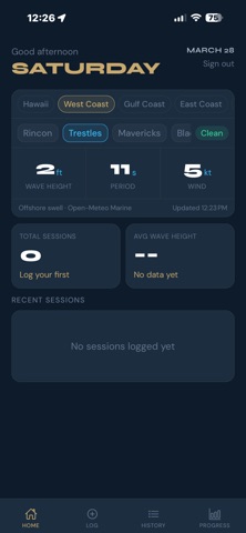 Swell Surf Tracker Screenshot 1 of 4