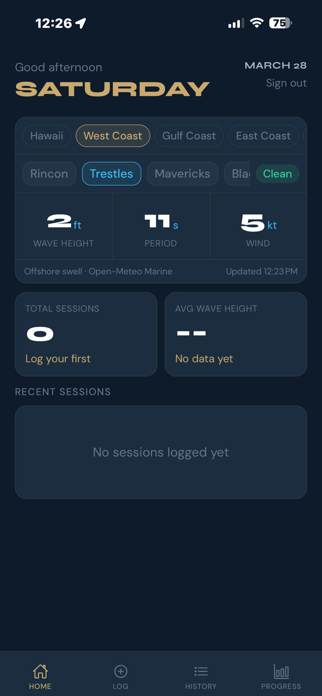 Swell Surf Tracker Screenshot 1 of 4