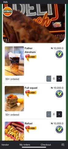 Orders App: Find vendors close screenshot
