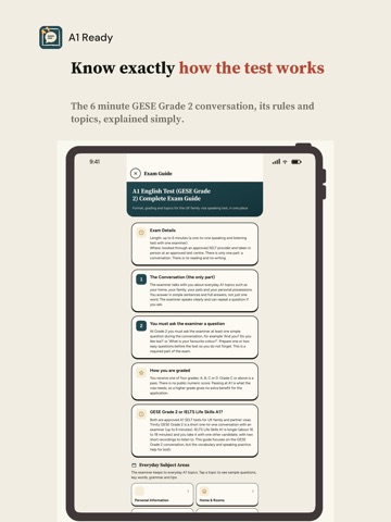 A1 Ready: A1 English Test iPad screenshot