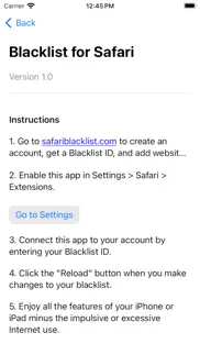 blacklist for safari iphone screenshot 2