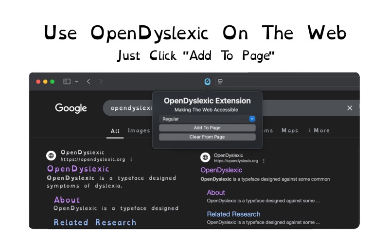 OpenDyslexic Extension screenshot
