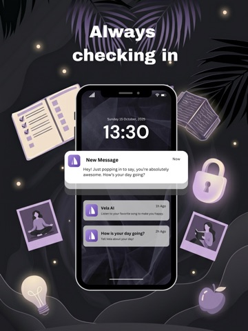 Vela: AI Menthal Health Coach iPad screenshot