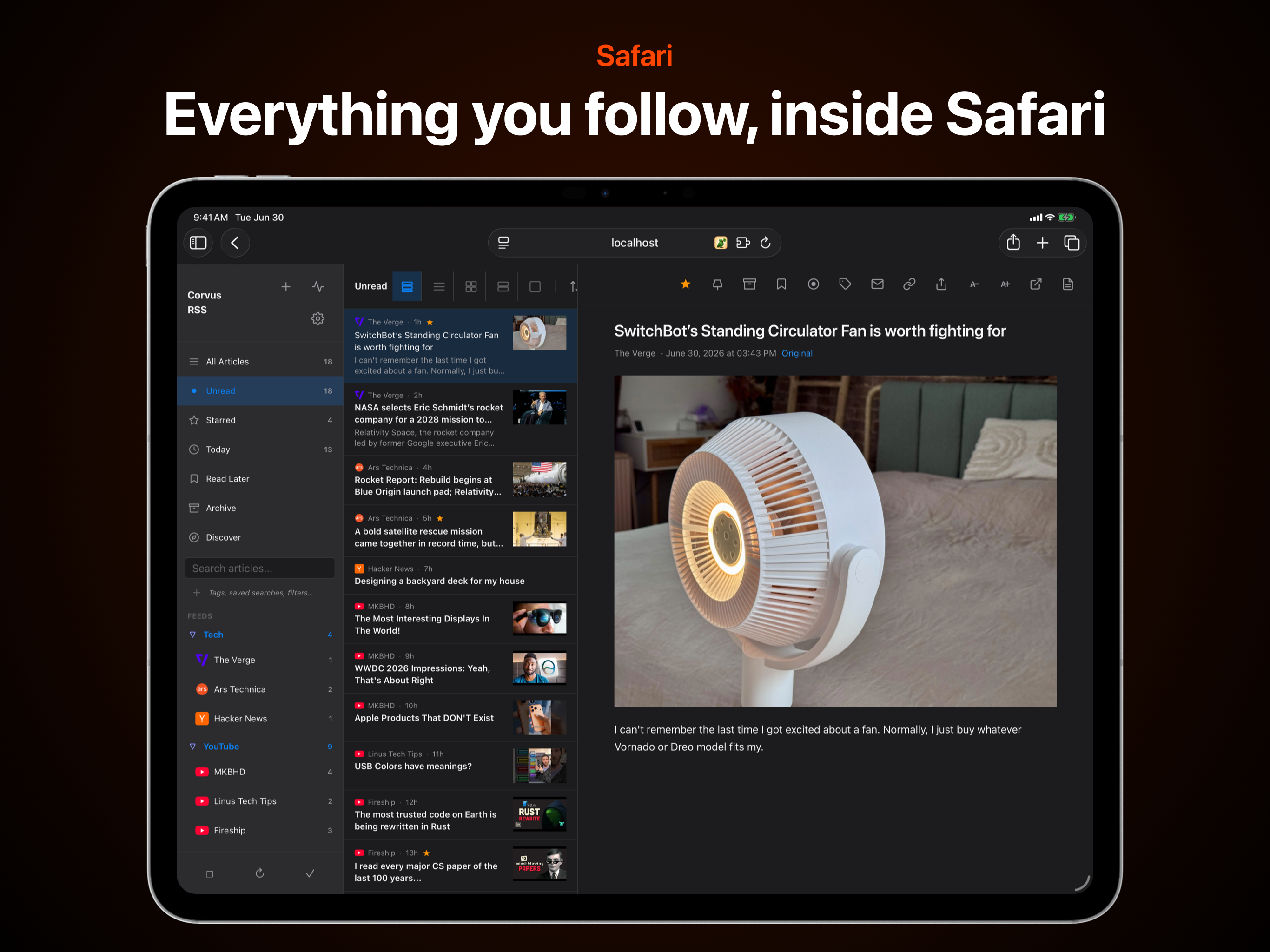Corvus RSS Reader for Safari screenshot 7