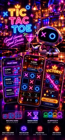 Neon Nights: Tic Tac Toe Screenshot 2 of 5