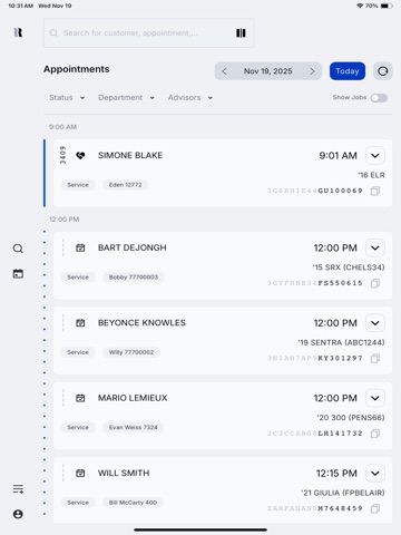Service Flex - Advisor iPad screenshot