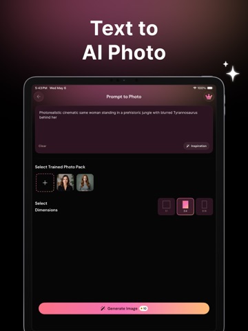 AI Studio - AI Photoshoot App iPad screenshot