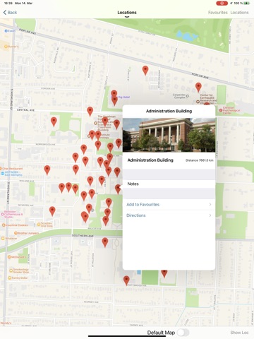The University of Memphis iPad screenshot