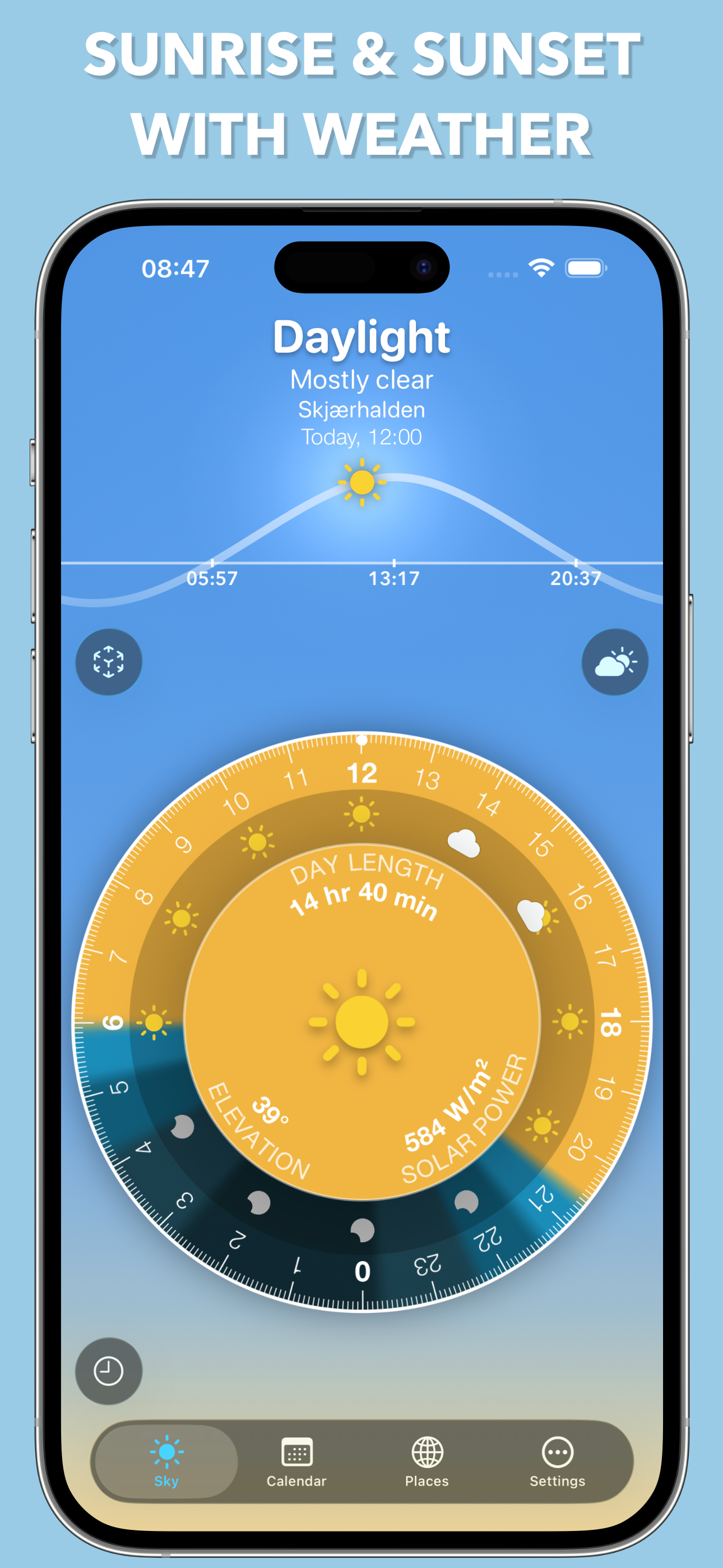 Sunrise Sunset Widget