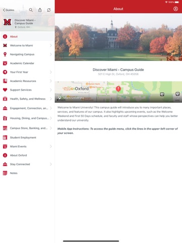 Miami University Events iPad screenshot