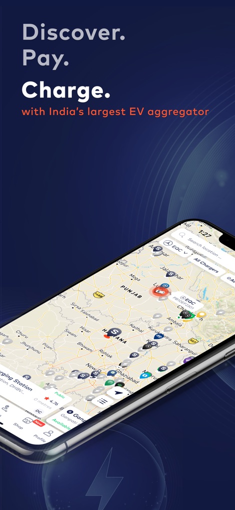 Statiq: EV Charging Stations - La mappa integrata visualizza una vasta rete di stazioni di ricarica, mentre la funzionalità 'All Chargers' permette agli utenti di esplorare tutte le opzioni disponibili.