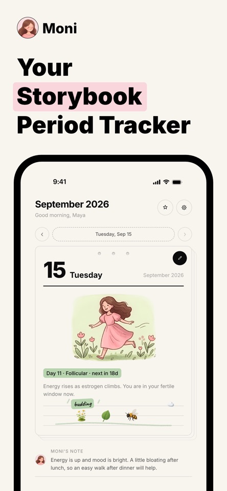Moni: Period Tracker & Diary screenshot 1