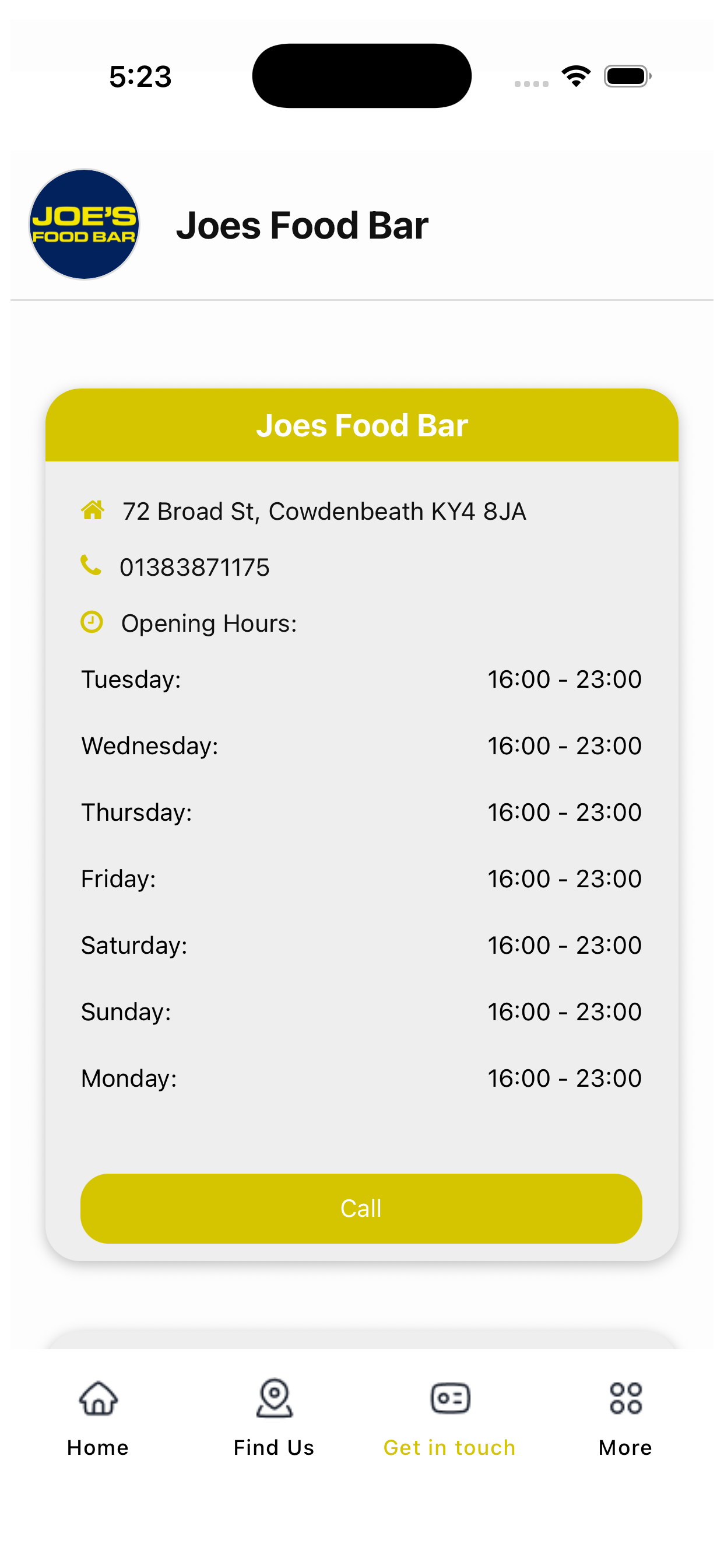 Joes Food Bar screenshot 3